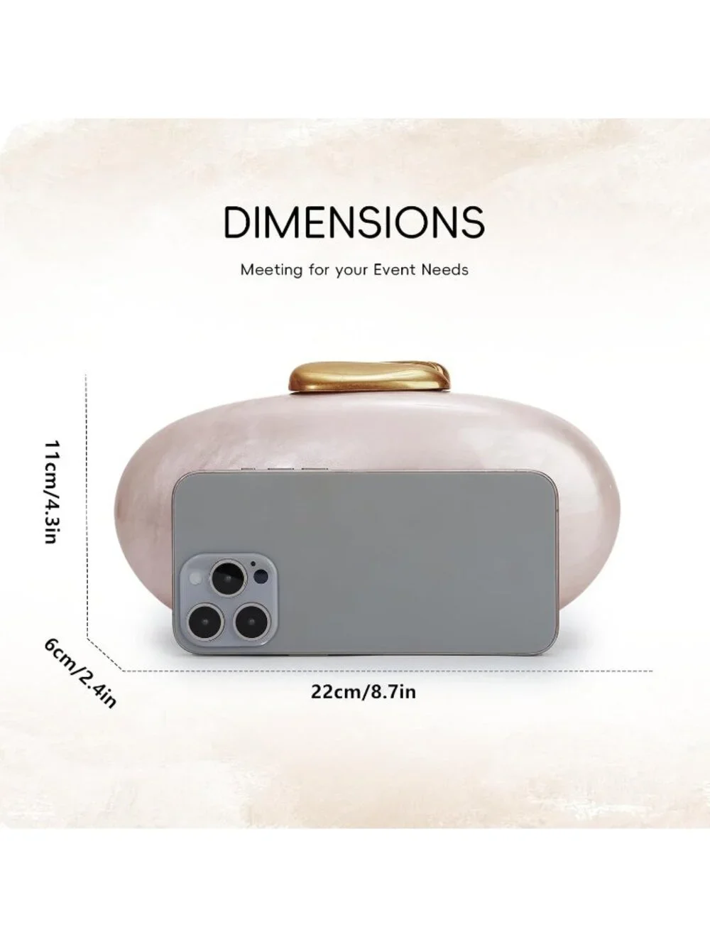 Women's Begie Acrylic Shell Clutch Purse Oval Seashell Wedding Evening Bag